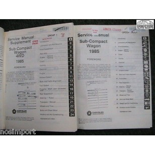 Dodge Colt VISTA 1985 FACTORY Service Manual AND 4WD Supplement  Used