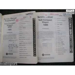 Dodge Colt VISTA 1985 FACTORY Service Manual AND 4WD Supplement  Used