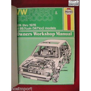 VW Repair Manual Rabbit Scirocco 1974-1976 Haynes Used re-bound