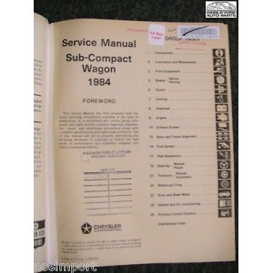 Dodge Colt VISTA 1984 FACTORY Service Manual Used